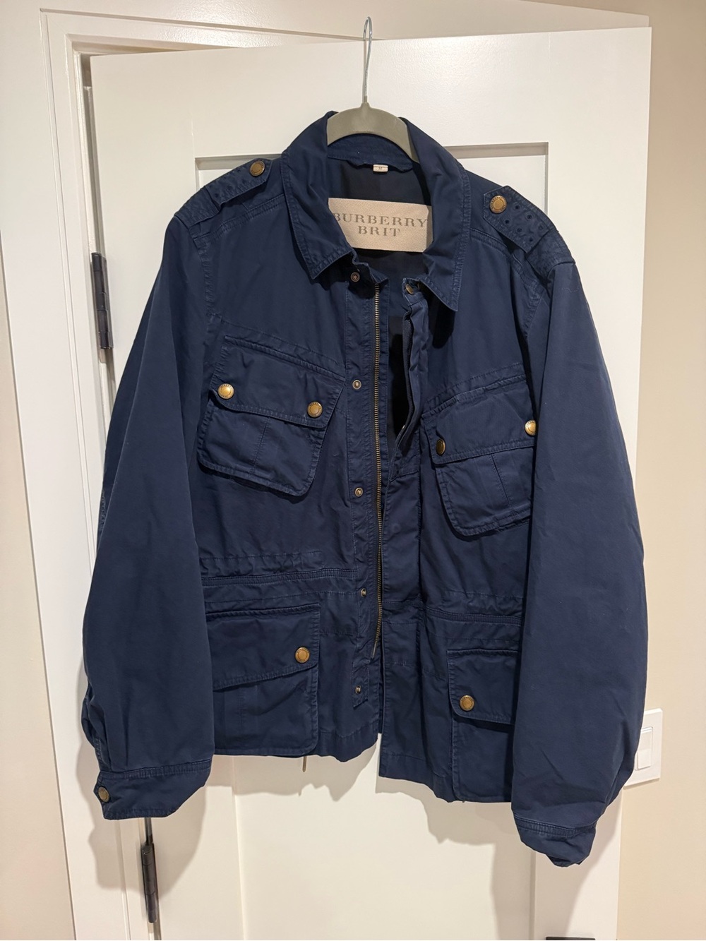 Burberry Brit Navy Lightweight Military-Style Jacket